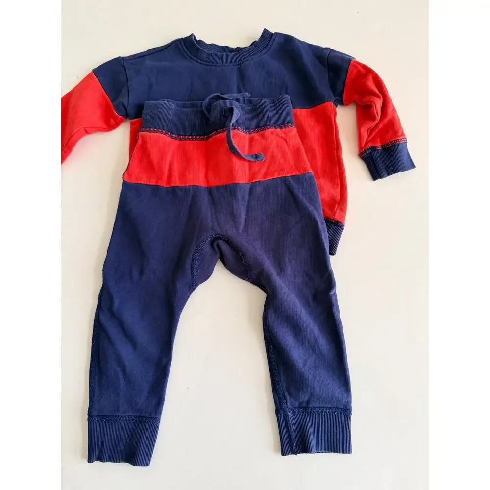 Hanna Andersson Baby Colorblock French Terry Sweats Set 85 2T - Picture 4 of 6